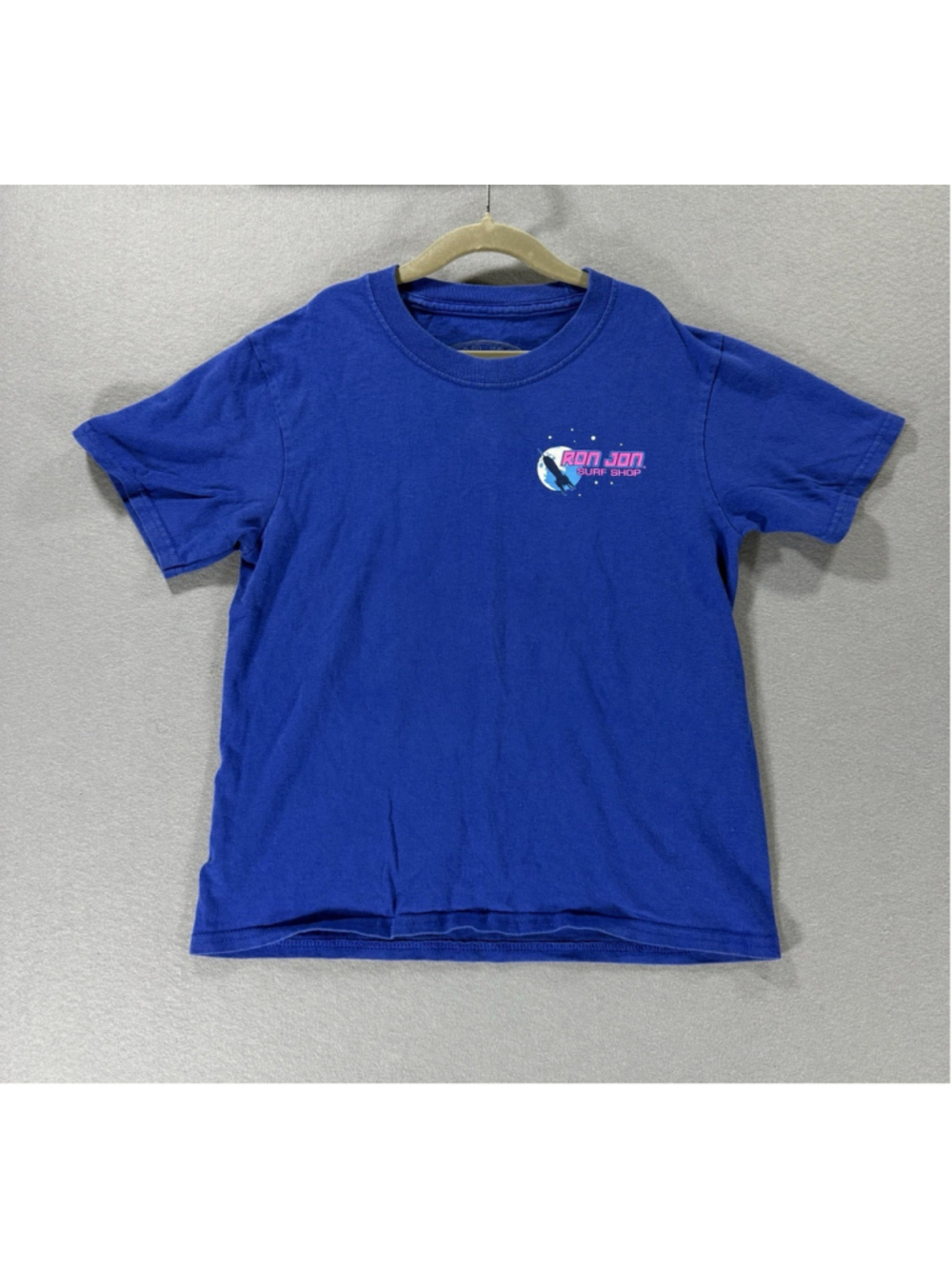 Ron Jon Surf Shop Kids T Shirt Blue Size Small Shark Fun Summer Surf Board